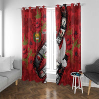 Personalised Tonga ANZAC 1915-2026 Filmstrip Window Curtain Lest We Forget 25 April LT9 With Grommets Red - Polynesian Pride