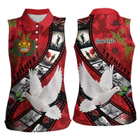 Personalised Tonga ANZAC 1915-2026 Filmstrip Women Sleeveless Polo Shirt Lest We Forget 25 April