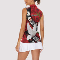 Personalised Tonga ANZAC 1915-2026 Filmstrip Women Sleeveless Polo Shirt Lest We Forget 25 April