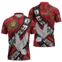 Personalised Tonga ANZAC 1915-2026 Filmstrip Zipper Polo Shirt Lest We Forget 25 April LT9 - Polynesian Pride