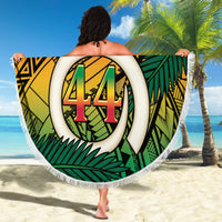 Personalised Vanuatu Yumi 44th Indipendens Dei Beach Blanket Vanuatuan Broad Tusk with Polynesian Tribal LT9 - Polynesian Pride