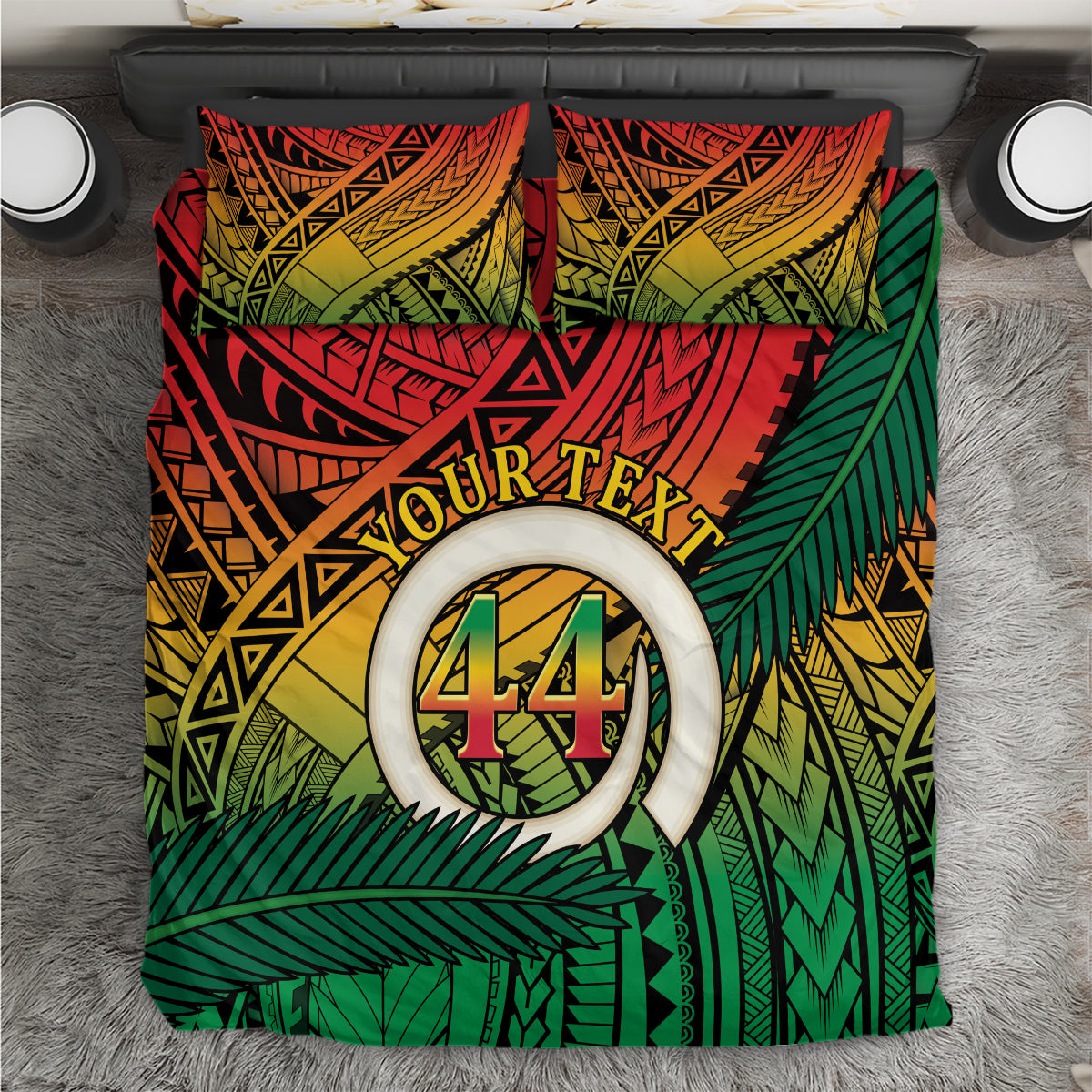 Personalised Vanuatu Yumi 44th Indipendens Dei Bedding Set Vanuatuan Broad Tusk with Polynesian Tribal