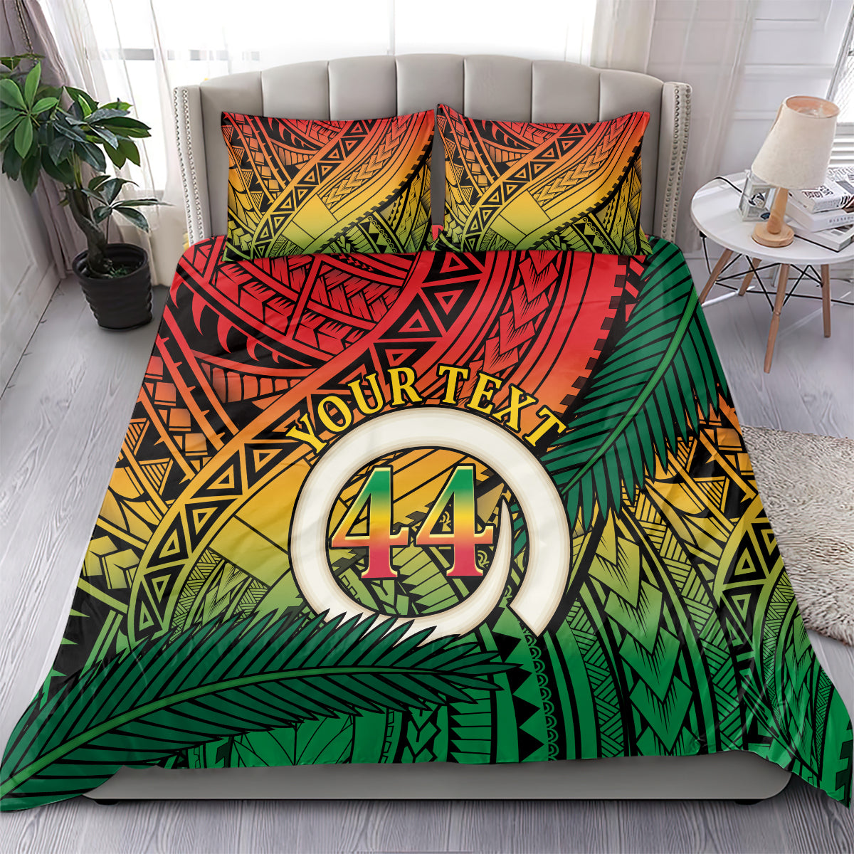 Personalised Vanuatu Yumi 44th Indipendens Dei Bedding Set Vanuatuan Broad Tusk with Polynesian Tribal
