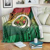 Personalised Vanuatu Yumi 44th Indipendens Dei Blanket Vanuatuan Broad Tusk with Polynesian Tribal LT9 Reggae - Polynesian Pride