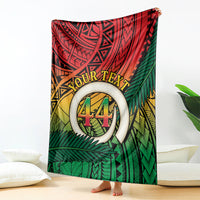 Personalised Vanuatu Yumi 44th Indipendens Dei Blanket Vanuatuan Broad Tusk with Polynesian Tribal LT9 - Polynesian Pride