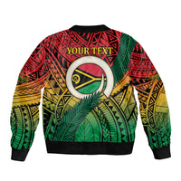 Personalised Vanuatu Yumi 44th Indipendens Dei Bomber Jacket Vanuatuan Broad Tusk with Polynesian Tribal LT9 - Polynesian Pride