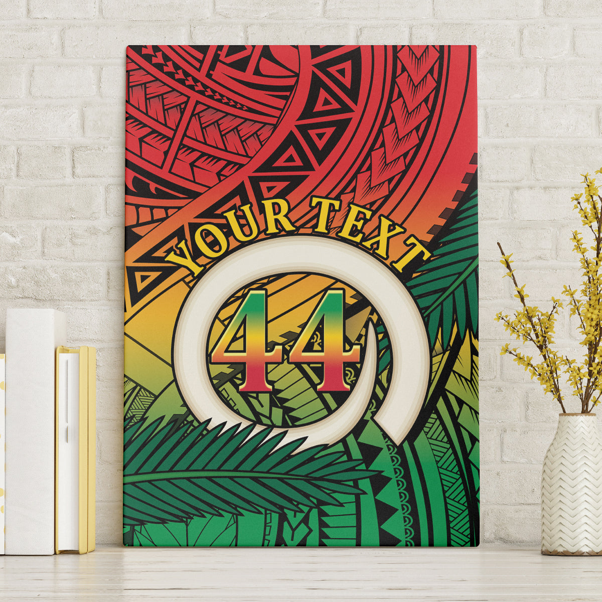 Personalised Vanuatu Yumi 44th Indipendens Dei Canvas Wall Art Vanuatuan Broad Tusk with Polynesian Tribal LT9 Without Frame Reggae - Polynesian Pride