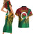 Personalised Vanuatu Yumi 44th Indipendens Dei Couples Matching Short Sleeve Bodycon Dress and Hawaiian Shirt Vanuatuan Broad Tusk with Polynesian Tribal