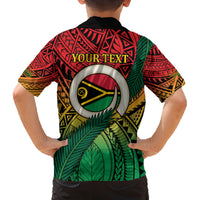 Personalised Vanuatu Yumi 44th Indipendens Dei Family Matching Off Shoulder Maxi Dress and Hawaiian Shirt Vanuatuan Broad Tusk with Polynesian Tribal