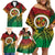 Personalised Vanuatu Yumi 44th Indipendens Dei Family Matching Off Shoulder Short Dress and Hawaiian Shirt Vanuatuan Broad Tusk with Polynesian Tribal