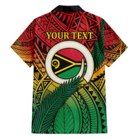 Personalised Vanuatu Yumi 44th Indipendens Dei Family Matching Off Shoulder Short Dress and Hawaiian Shirt Vanuatuan Broad Tusk with Polynesian Tribal