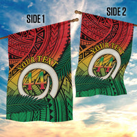 Personalised Vanuatu Yumi 44th Indipendens Dei Garden Flag Vanuatuan Broad Tusk with Polynesian Tribal LT9 - Polynesian Pride