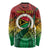 Personalised Vanuatu Yumi 44th Indipendens Dei Long Sleeve Shirt Vanuatuan Broad Tusk with Polynesian Tribal