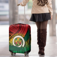 Personalised Vanuatu Yumi 44th Indipendens Dei Luggage Cover Vanuatuan Broad Tusk with Polynesian Tribal