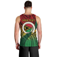 Personalised Vanuatu Yumi 44th Indipendens Dei Men Tank Top Vanuatuan Broad Tusk with Polynesian Tribal LT9 - Polynesian Pride