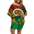 Personalised Vanuatu Yumi 44th Indipendens Dei Off Shoulder Short Dress Vanuatuan Broad Tusk with Polynesian Tribal