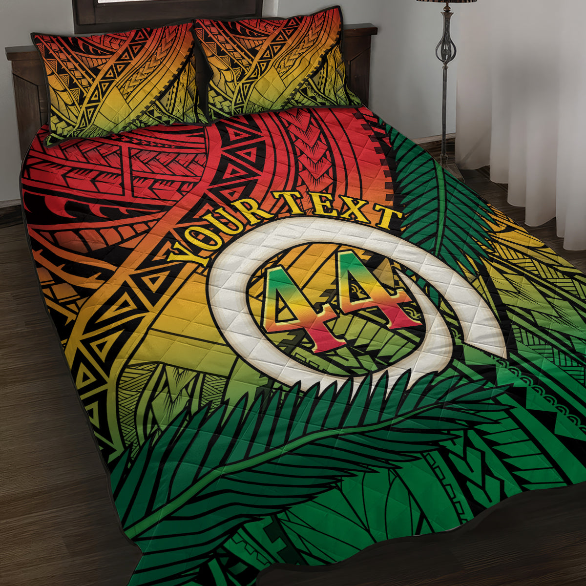 Personalised Vanuatu Yumi 44th Indipendens Dei Quilt Bed Set Vanuatuan Broad Tusk with Polynesian Tribal LT9 Reggae - Polynesian Pride