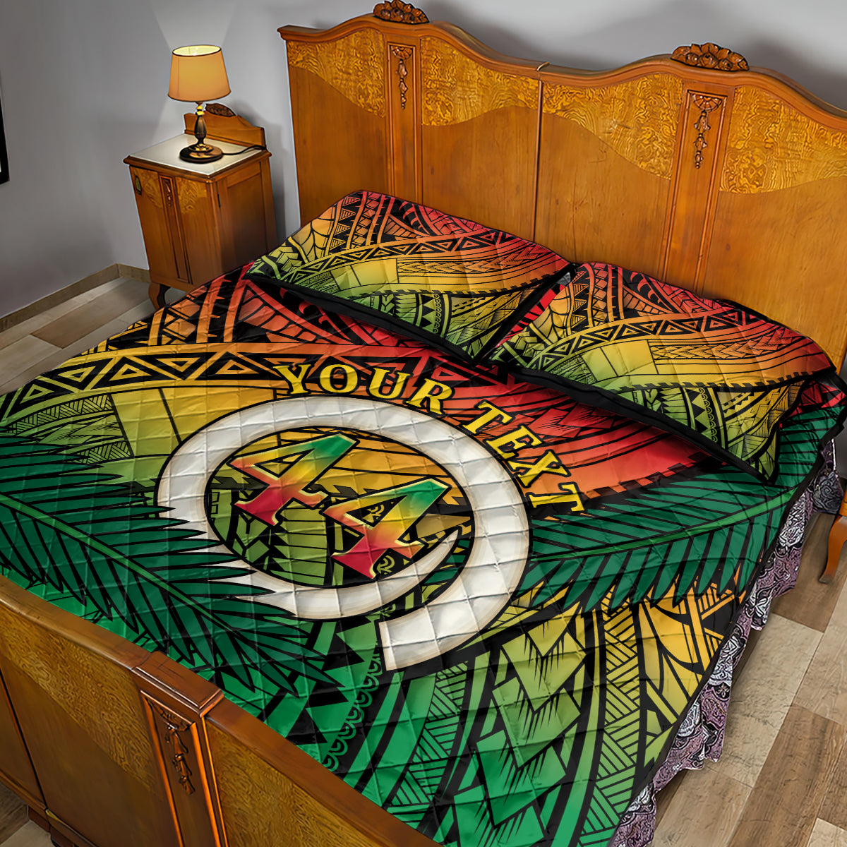 Personalised Vanuatu Yumi 44th Indipendens Dei Quilt Bed Set Vanuatuan Broad Tusk with Polynesian Tribal LT9 - Polynesian Pride