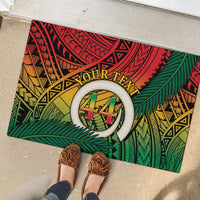 Personalised Vanuatu Yumi 44th Indipendens Dei Rubber Doormat Vanuatuan Broad Tusk with Polynesian Tribal LT9 - Polynesian Pride