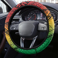 Personalised Vanuatu Yumi 44th Indipendens Dei Steering Wheel Cover Vanuatuan Broad Tusk with Polynesian Tribal
