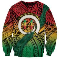 Personalised Vanuatu Yumi 44th Indipendens Dei Sweatshirt Vanuatuan Broad Tusk with Polynesian Tribal LT9 Unisex Reggae - Polynesian Pride