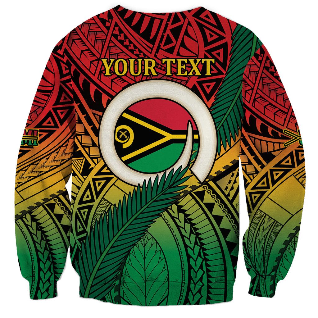 Personalised Vanuatu Yumi 44th Indipendens Dei Sweatshirt Vanuatuan Broad Tusk with Polynesian Tribal LT9 - Polynesian Pride