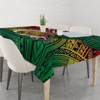 Personalised Vanuatu Yumi 44th Indipendens Dei Tablecloth Vanuatuan Broad Tusk with Polynesian Tribal LT9 - Polynesian Pride