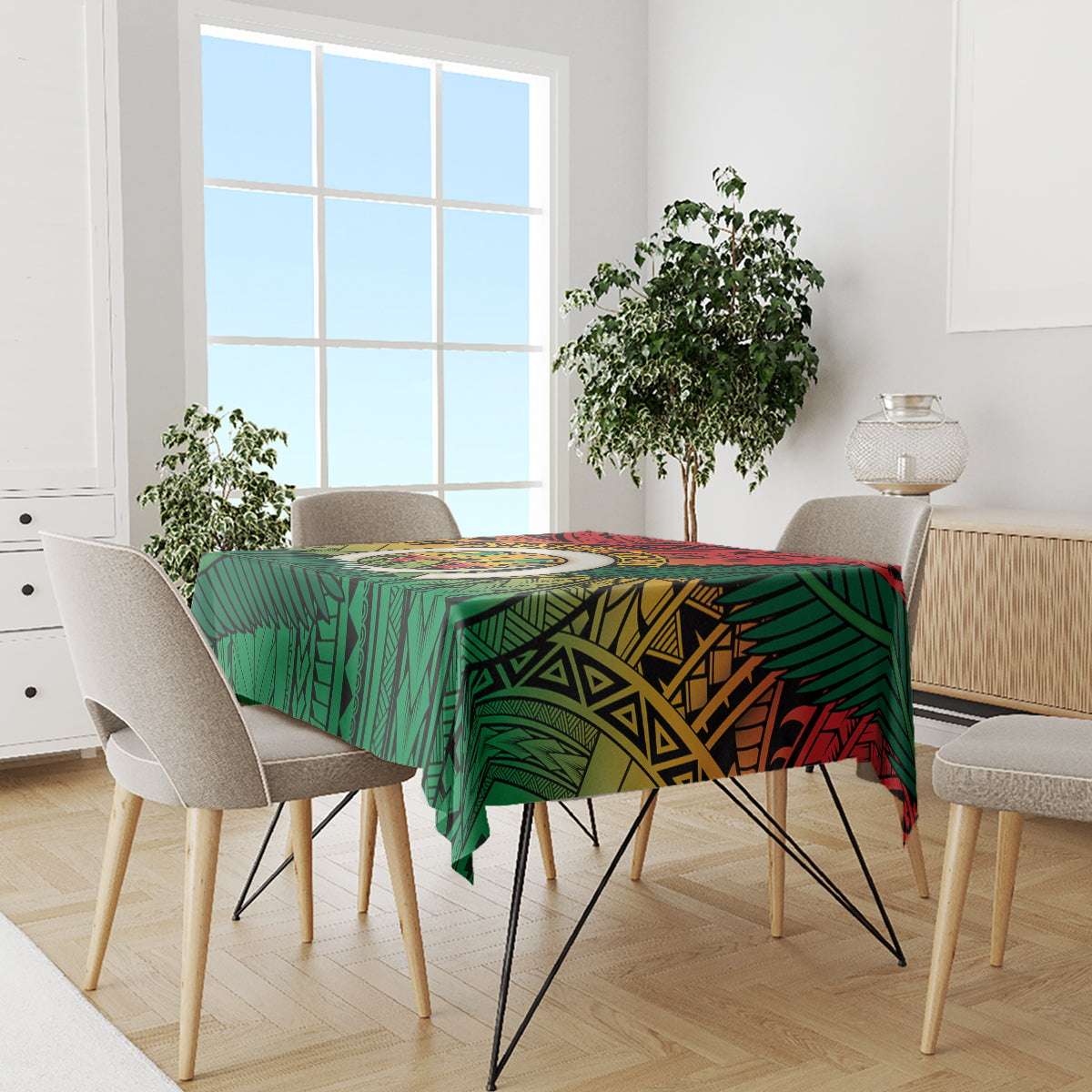 Personalised Vanuatu Yumi 44th Indipendens Dei Tablecloth Vanuatuan Broad Tusk with Polynesian Tribal LT9 - Polynesian Pride
