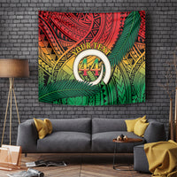 Personalised Vanuatu Yumi 44th Indipendens Dei Tapestry Vanuatuan Broad Tusk with Polynesian Tribal LT9 - Polynesian Pride