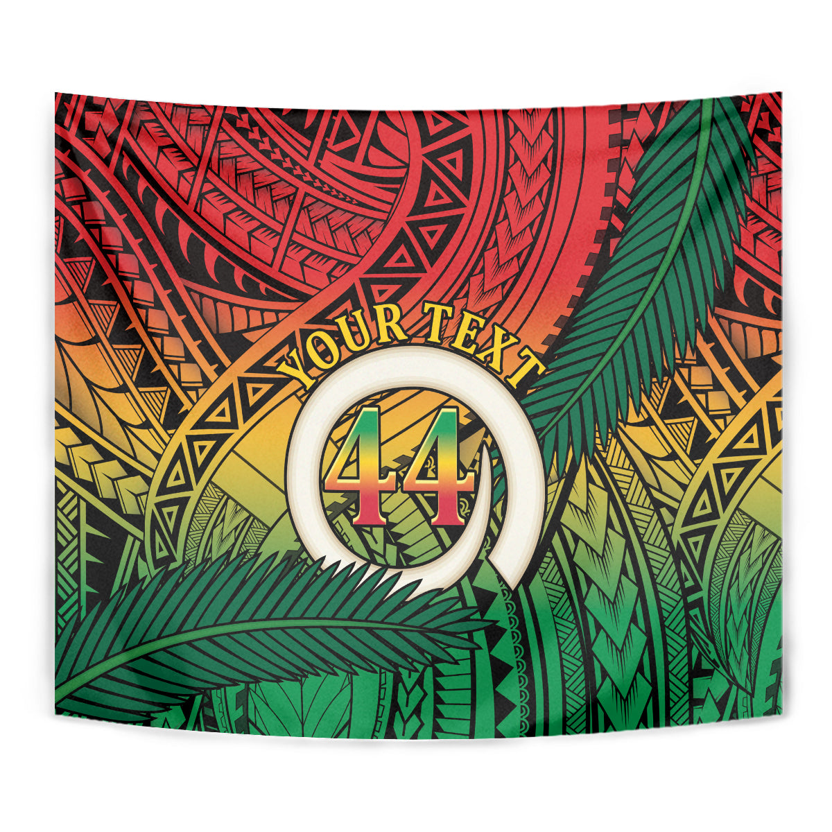 Personalised Vanuatu Yumi 44th Indipendens Dei Tapestry Vanuatuan Broad Tusk with Polynesian Tribal LT9 - Polynesian Pride