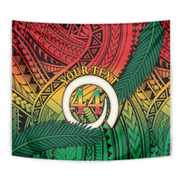 Personalised Vanuatu Yumi 44th Indipendens Dei Tapestry Vanuatuan Broad Tusk with Polynesian Tribal LT9 - Polynesian Pride