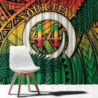 Personalised Vanuatu Yumi 44th Indipendens Dei Window Curtain Vanuatuan Broad Tusk with Polynesian Tribal LT9 - Polynesian Pride