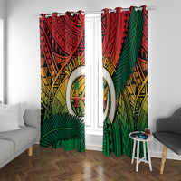Personalised Vanuatu Yumi 44th Indipendens Dei Window Curtain Vanuatuan Broad Tusk with Polynesian Tribal LT9 With Grommets Reggae - Polynesian Pride