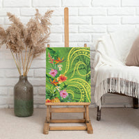 Polynesian Tribal Flower Tattoo Canvas Wall Art Special Lime Green Vibe LT9 - Polynesian Pride