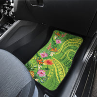 Polynesian Tribal Flower Tattoo Car Mats Special Lime Green Vibe LT9 - Polynesian Pride