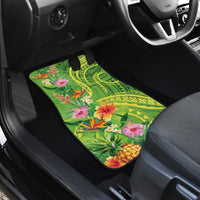 Polynesian Tribal Flower Tattoo Car Mats Special Lime Green Vibe LT9 - Polynesian Pride