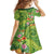 Polynesian Tribal Flower Tattoo Family Matching Long Sleeve Bodycon Dress and Hawaiian Shirt Special Lime Green Vibe