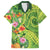 Polynesian Tribal Flower Tattoo Family Matching Long Sleeve Bodycon Dress and Hawaiian Shirt Special Lime Green Vibe