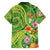 Polynesian Tribal Flower Tattoo Family Matching Long Sleeve Bodycon Dress and Hawaiian Shirt Special Lime Green Vibe