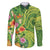 Polynesian Tribal Flower Tattoo Family Matching Long Sleeve Bodycon Dress and Hawaiian Shirt Special Lime Green Vibe