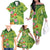 Polynesian Tribal Flower Tattoo Family Matching Off The Shoulder Long Sleeve Dress and Hawaiian Shirt Special Lime Green Vibe