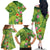 Polynesian Tribal Flower Tattoo Family Matching Off The Shoulder Long Sleeve Dress and Hawaiian Shirt Special Lime Green Vibe