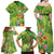 Polynesian Tribal Flower Tattoo Family Matching Off Shoulder Maxi Dress and Hawaiian Shirt Special Lime Green Vibe