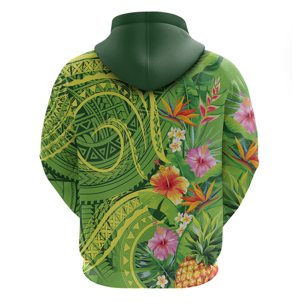 Polynesian Tribal Flower Tattoo Hoodie Special Lime Green Vibe LT9 - Polynesian Pride