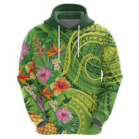 Polynesian Tribal Flower Tattoo Hoodie Special Lime Green Vibe LT9 - Polynesian Pride