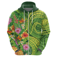 Polynesian Tribal Flower Tattoo Hoodie Special Lime Green Vibe LT9 - Polynesian Pride