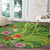 Polynesian Tribal Flower Tattoo Round Carpet Special Lime Green Vibe