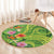 Polynesian Tribal Flower Tattoo Round Carpet Special Lime Green Vibe