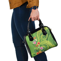 Polynesian Tribal Flower Tattoo Shoulder Handbag Special Lime Green Vibe LT9 - Polynesian Pride