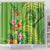 Polynesian Tribal Flower Tattoo Shower Curtain Special Lime Green Vibe